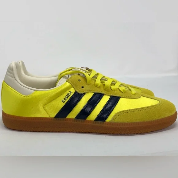 Adidas Women’s Samba OG Shock Yellow Night Indigo JI2594 - Size 10.5 - Picture 1 of 14